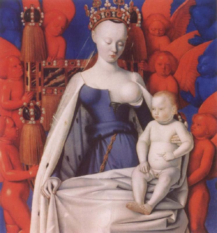 Jean Fouquet Virgin and Child Surrounded by angels oil painting picture